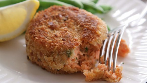 Salmon fish cakes.