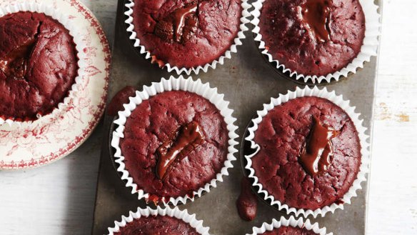 Child's play: Beetroot and chocolate muffins.