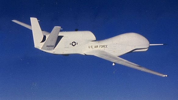 Eye in the sky: the unmanned Global Hawk spy plane.