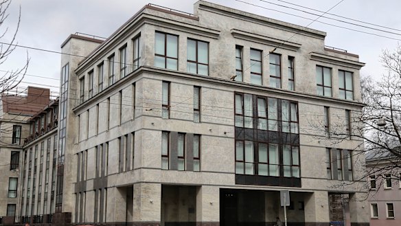 The building in St Petersburg where Russian trolls worked for the Internet Research Agency to interfere in the 2016 US election.