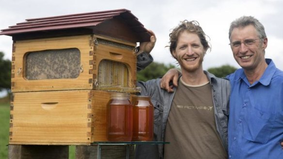 Sweet success: Father and son inventors Cedar (left) and Stuart Anderson are set to crowdfund full production of their innovative hive.