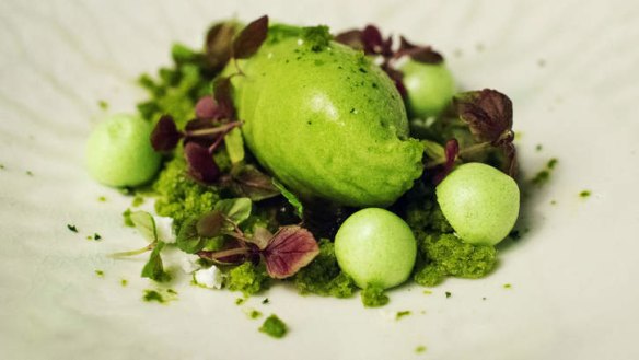 Flavour landscaping: the 'Evergreen' dish includes sorrel, lemon basil, mint, shiso, parsley.