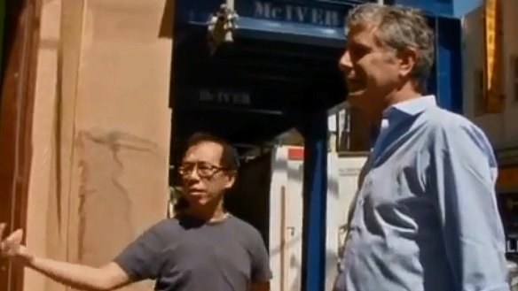 Tony Tan with Anthony Bourdain in Melbourne's Chinatown in a 2009 episode of No Reservations.