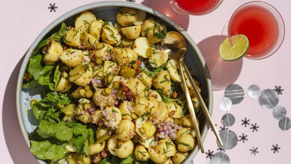 Potato and pickle salad and Christmas cranberry spritz.