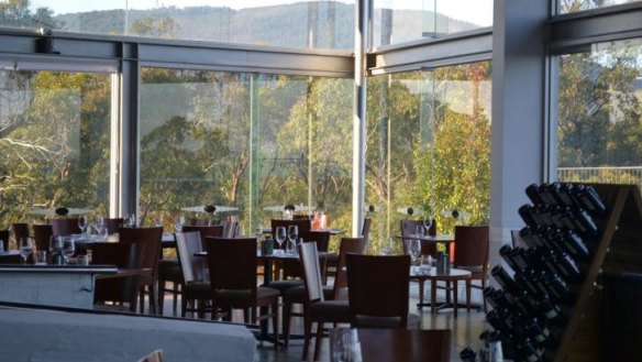 The Macedon Wine Room has 180-degree views over the Macedon Ranges.