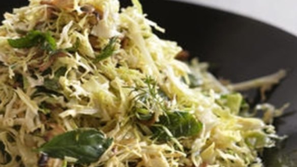 Cabbage salad with anchovy and garlic dressing