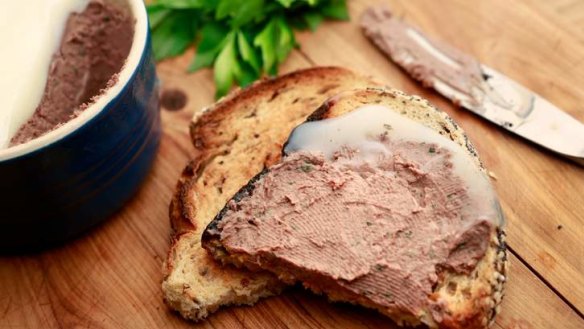 Super food: Arabella Forge's chicken liver pate with leeks and butter.