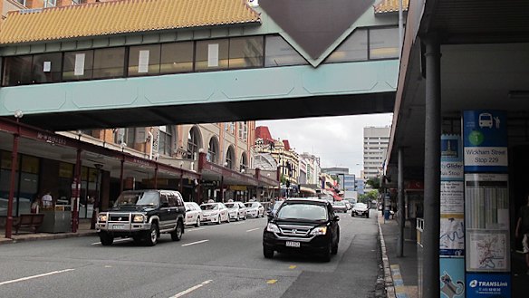 The closed Fortitude Valley overpass.