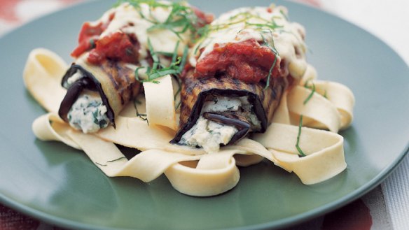 Slice the eggplant thinly for the best results and use fresh egg pasta.