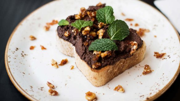Toast spread with hazelnut cacao butter.