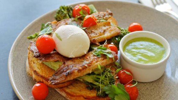 Happy marriage: Pan-fried sardines with a slow-poached egg.