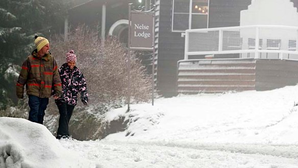 Snow at Falls Creek today.