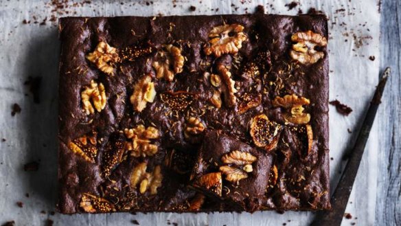 Figs, chocolate and wine: what's not to like about  these shiraz fig brownies?