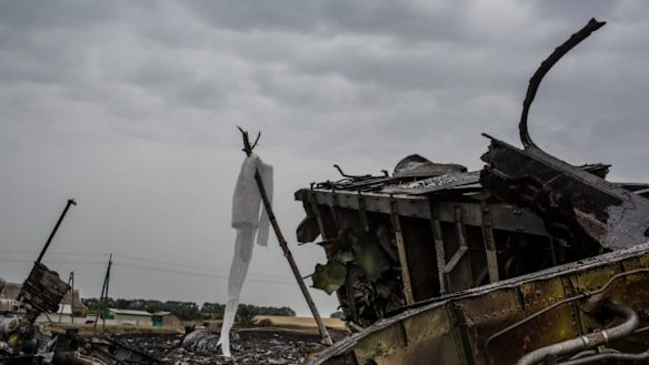 The plane crash site.