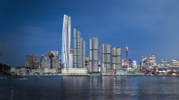 An artist's impression of the latest Barangaroo design.