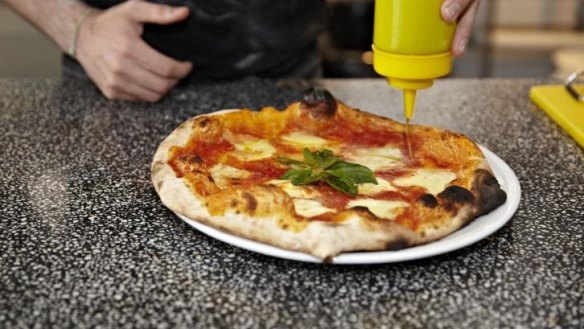 Margherita pizza at Homeslice.
