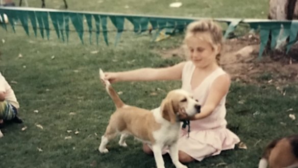 Wilson at a dog show as a child.