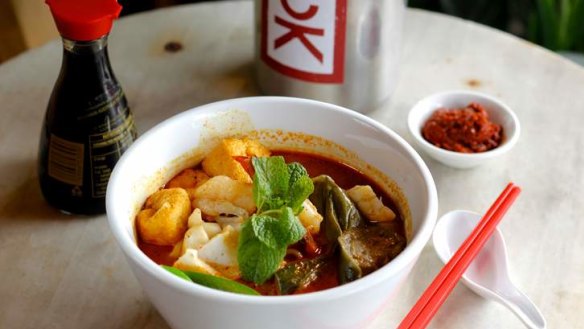 Space is at a premium but worth it for seafood laksa.