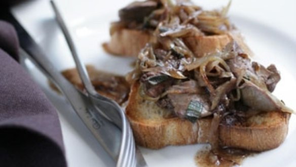 Chicken livers with Marsala