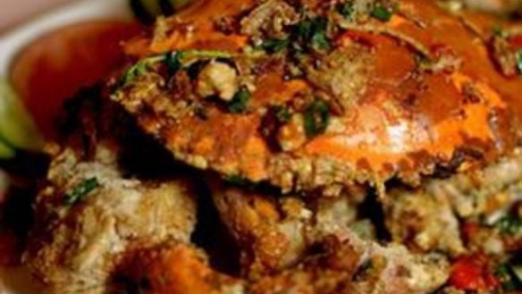 Mud crab with pepper and rosemary