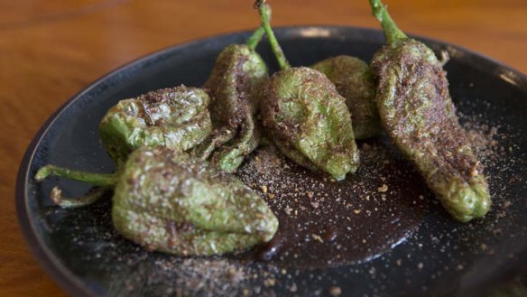 Pimento de padron with miso and sichuan butter.