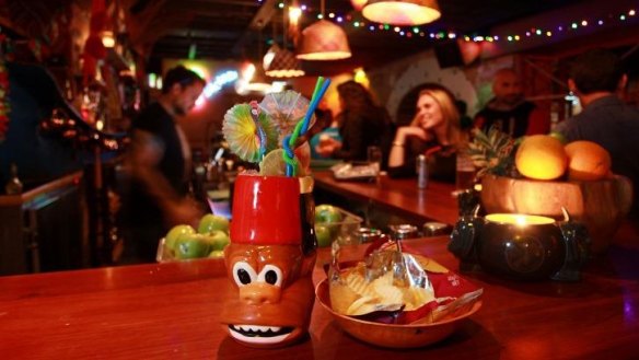 One of the kitschy monkey head cocktails.