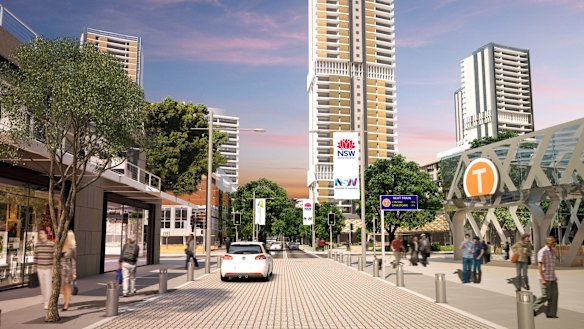 An artist's impression of high-rise towers near the new metro train station at Waterloo.