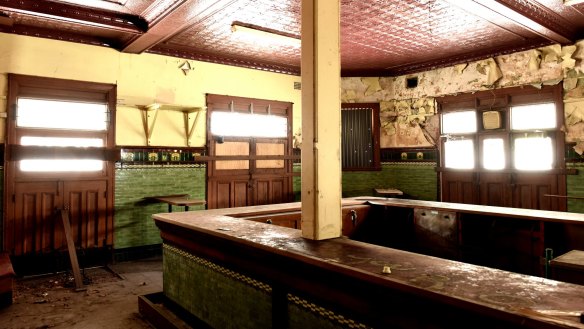 Inside the old bar at the Terminus Hotel.
