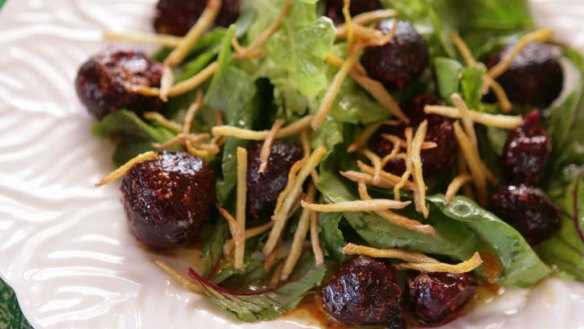 This baby beetroot salad makes a great side to a chicken dish.