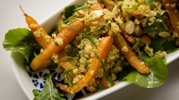 Roast carrot and quinoa salad.