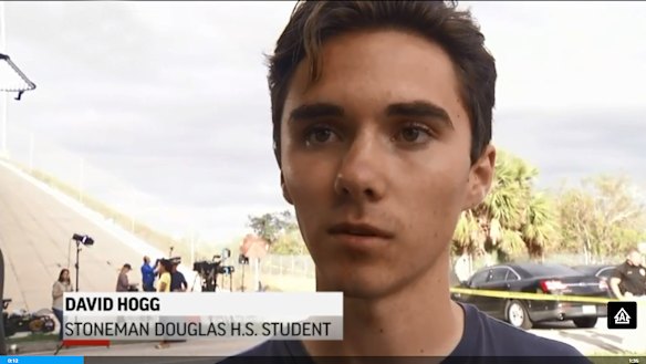 Senior student David Hogg, who narrowly escaped being shot, had been targeted by right-wing conspiracy theorists.