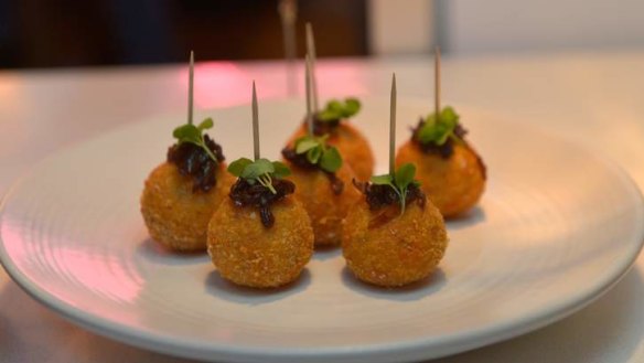 Pick up at the bar ... Crisp-shelled arancini.