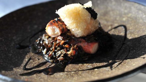 Favourite: Octopus with wild rice, chilli jam and pig skin avruga.