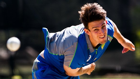 All-round talent: Mitchell Marsh is ready to deliver with the bat and ball if called up for the Perth Test.