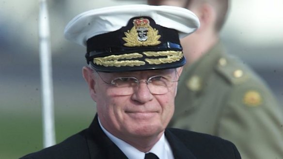 Admiral Chris Barrie at the change of command ceremony in 2002.