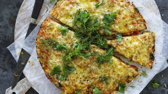 Cheesy vegetable hash.