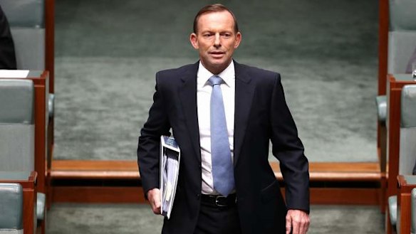 Prime Minister Tony Abbott during Question Time. Photo: Alex Ellinghausen