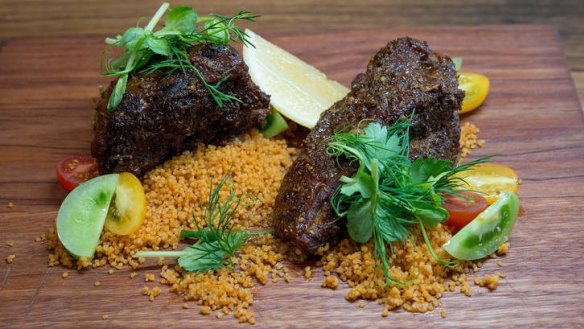 Lamb shoulder and summer tomatoes.