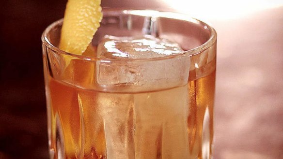 An Old Fashioned with an orange twist.