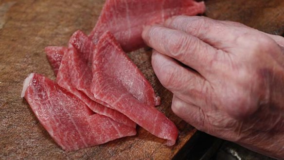 Sashimi-grade tuna.