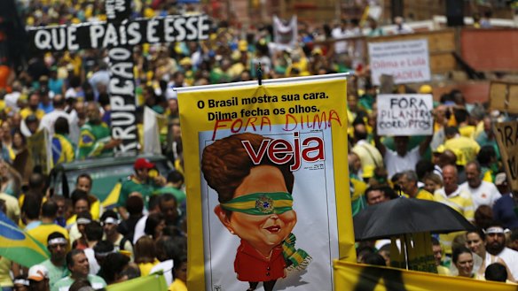 Anti-government protesters make their feelings known across Brazil.