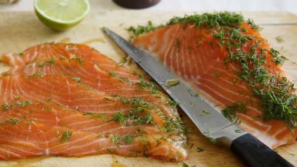 Curing salmon is simple and the addition of herbs makes the flavour even better.