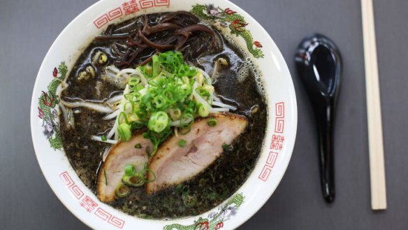 The black garlic tonkotsu ramen.