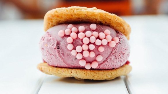 An ice-cream cookie sandwich at Mister Fitz in Brisbane.