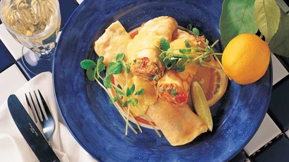 Seafood crepes