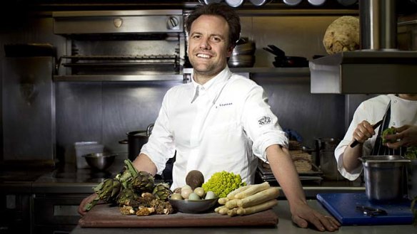 Fresh, flavourful and seasonal: Brett Graham in the kitchen of his award-winning restaurant The Ledbury in Notting Hill.