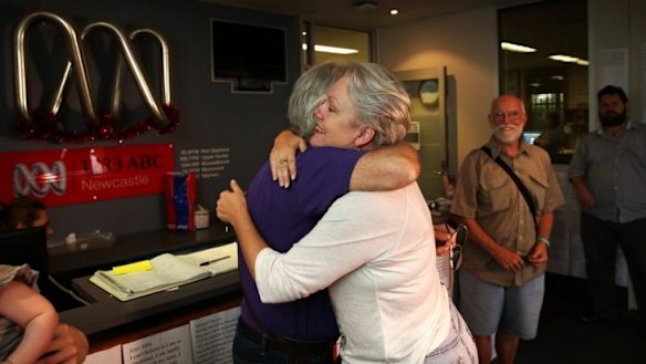 Carol Duncan, Newcastle 1233's local afternoon presenter, on her last day. Duncan's program was replaced by a syndicated show from Sydney.