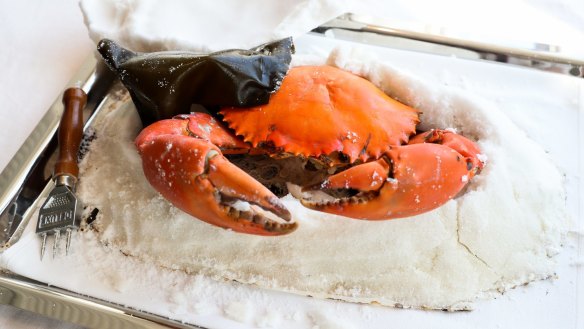 Nice if you can afford it: Salt-baked mud crab comes in at $180 a kilogram.