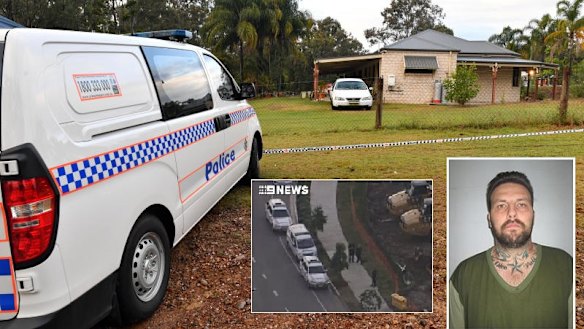 The crime scene at Buccan where the killing is believed to have taken place. Zlatko Sikorsky remains on the run after a false alarm at a Pimpama shopping centre.