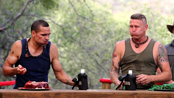 Mundine was in the jungle with boxing rival Danny Green.